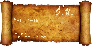 Őri Ulrik névjegykártya